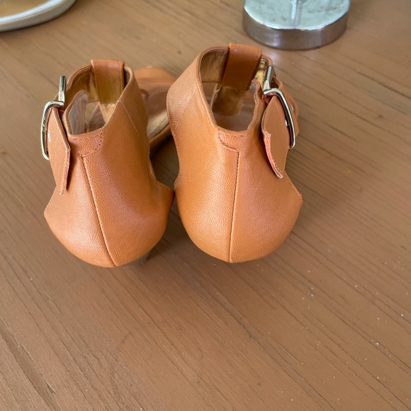 Orange and gold wedge sandals - Picture 4 of 6